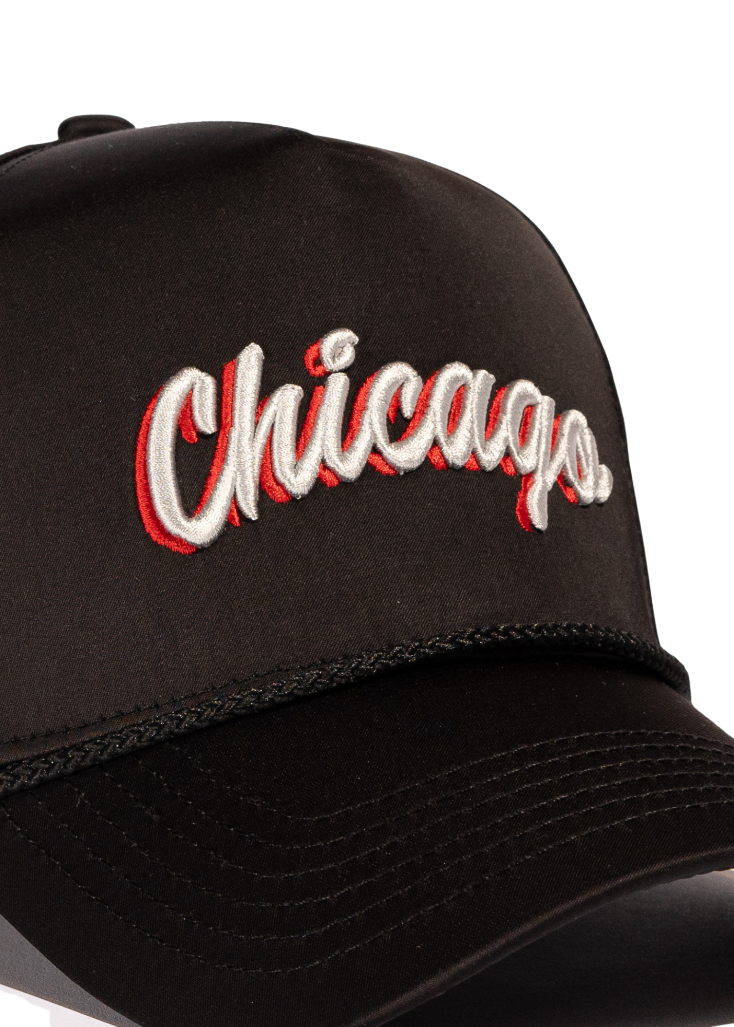Chicago Souvenir Hat (Black Satin)