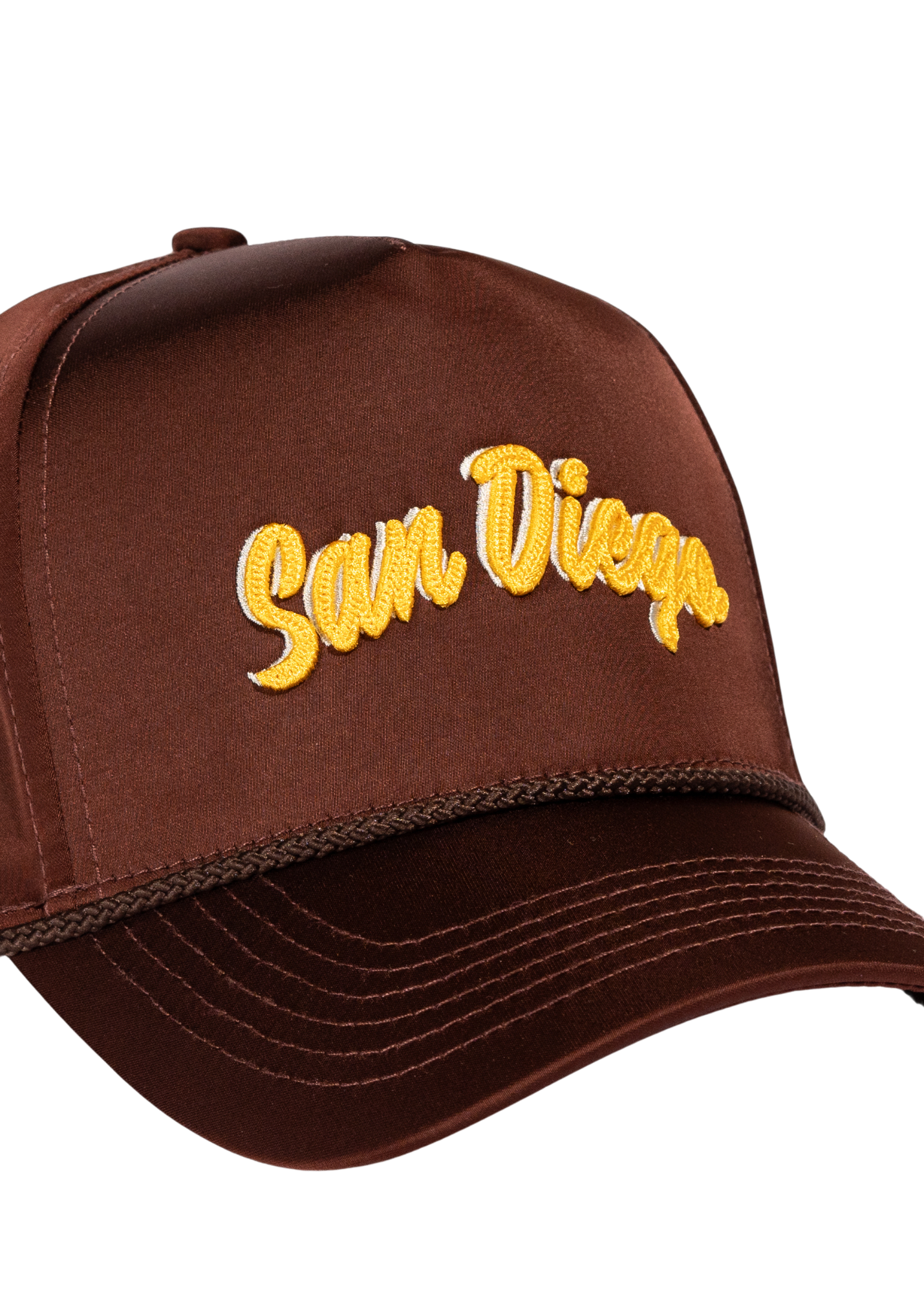 San Diego Souvenir Hat (Brown Satin)