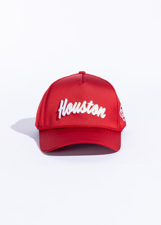 Houston Souvenir Hat (Red Satin)