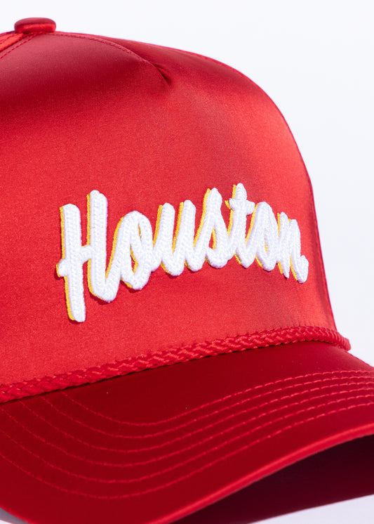 Houston Souvenir Hat (Red Satin)