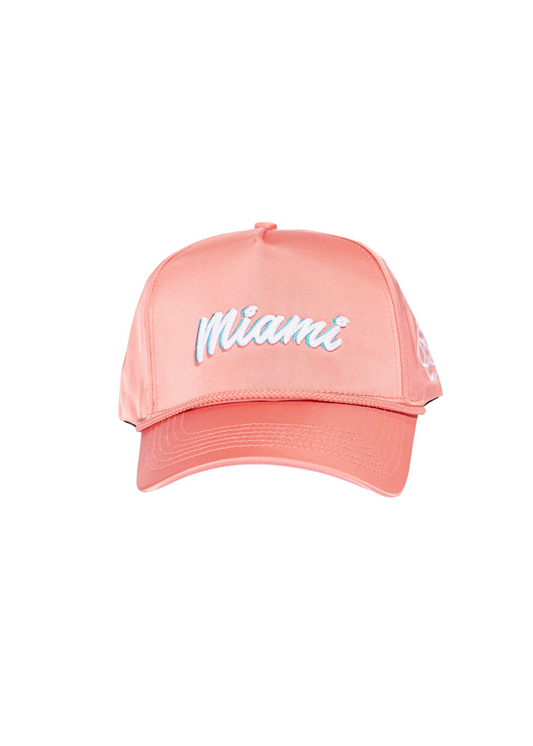 Miami Souvenir Hat (Pink Satin)