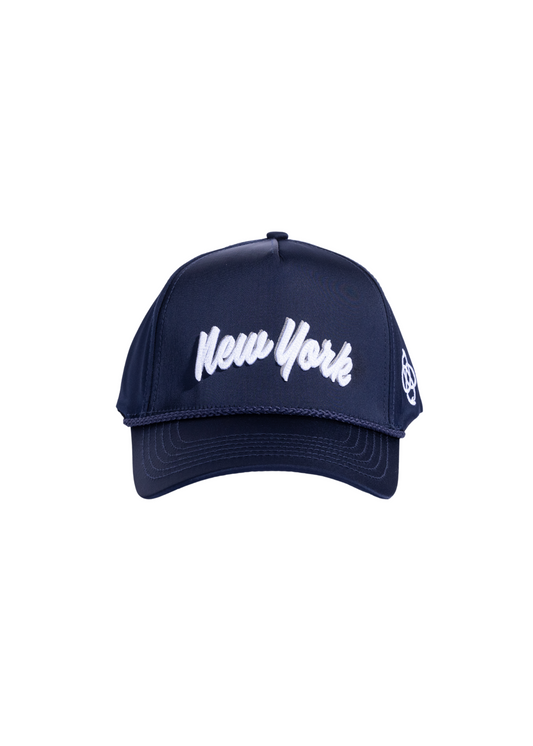 New York Souvenir Hat (Navy Satin)