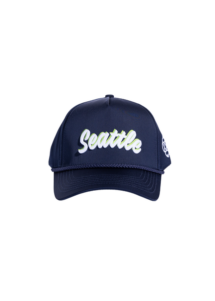 Seattle Souvenir Hat (Navy Satin) – Reference