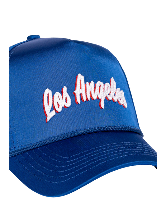 Los Angeles Souvenir Hat (Blue Satin)