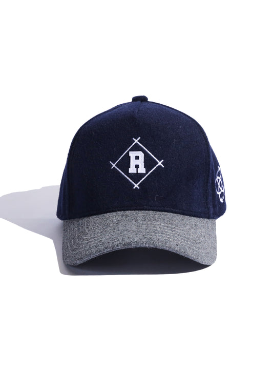 Diamond Wool Cap (Navy/Gray)
